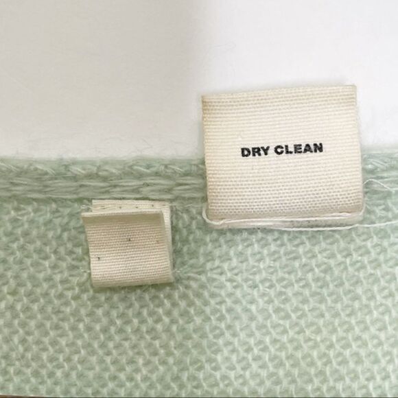 Anthropologie Moth Open Front Cardigan Angora Wool Blend Green Small - Picture 8 of 9